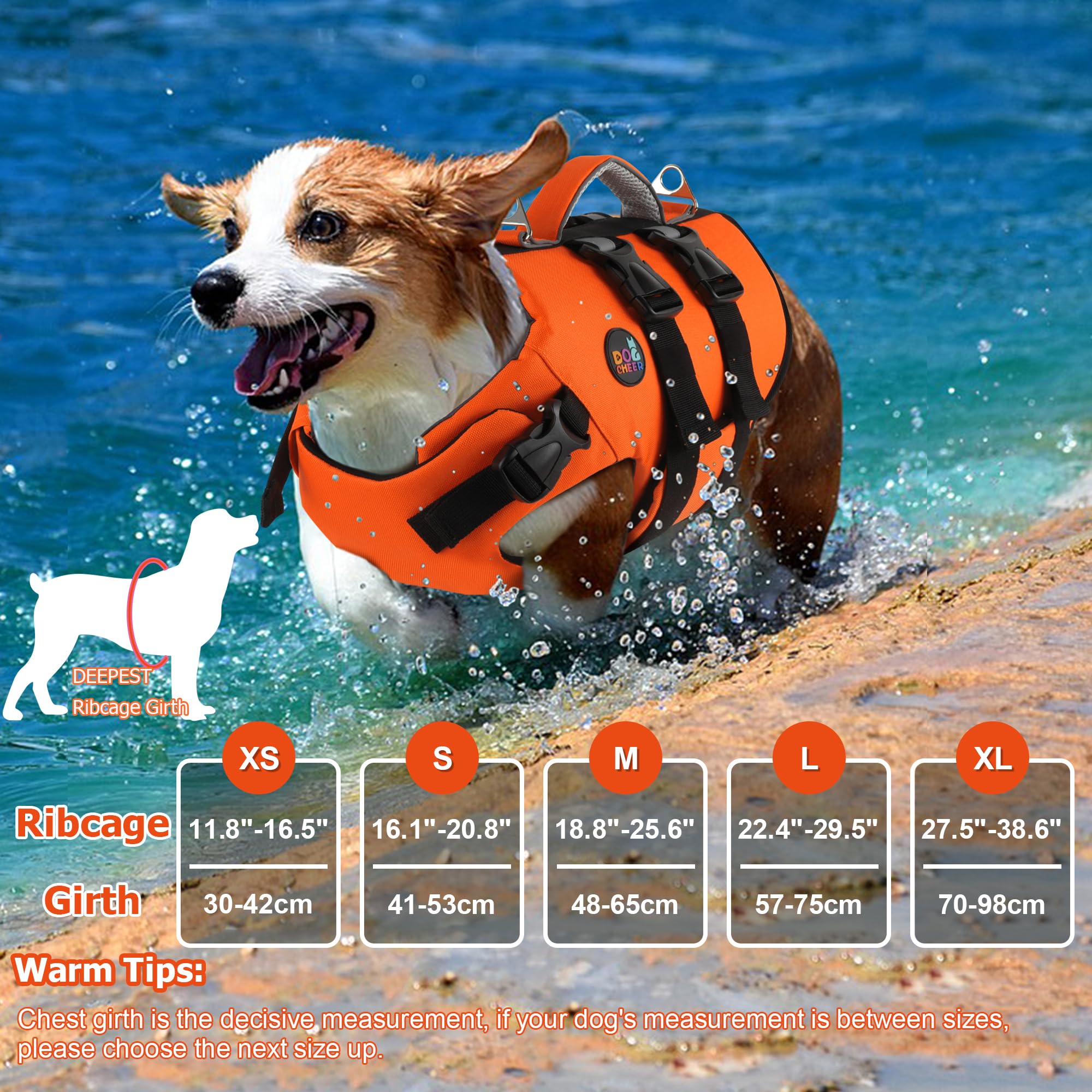 Dogcheer poignée-urgence gilet-chien pour levage rapide en eau