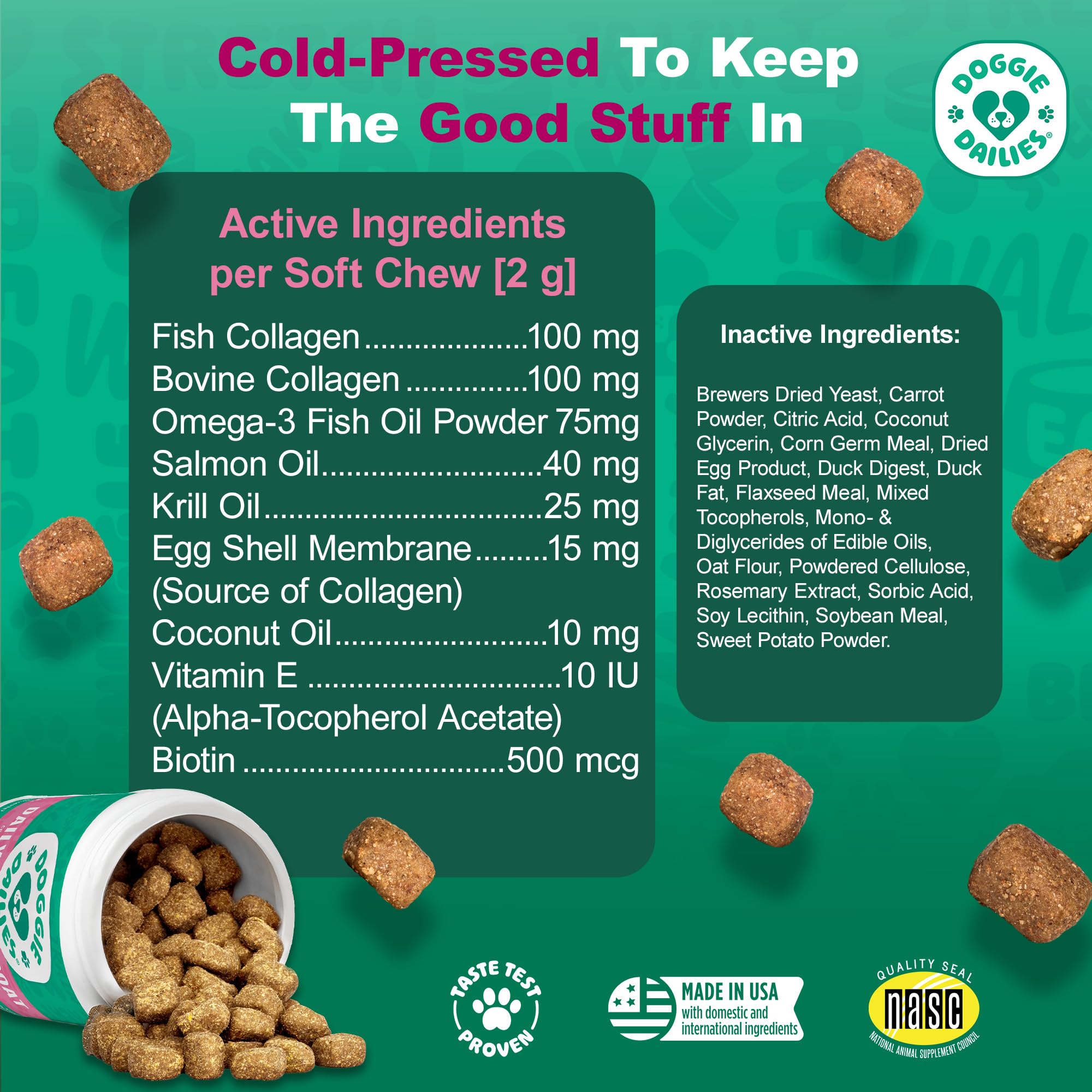 Doggie Dailies biotine vitamine E peau et ongles forts