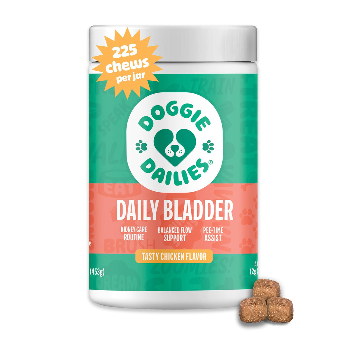 Doggie Dailies bouchées cranberry saveur poulet, soutien potentiel à la vessie.