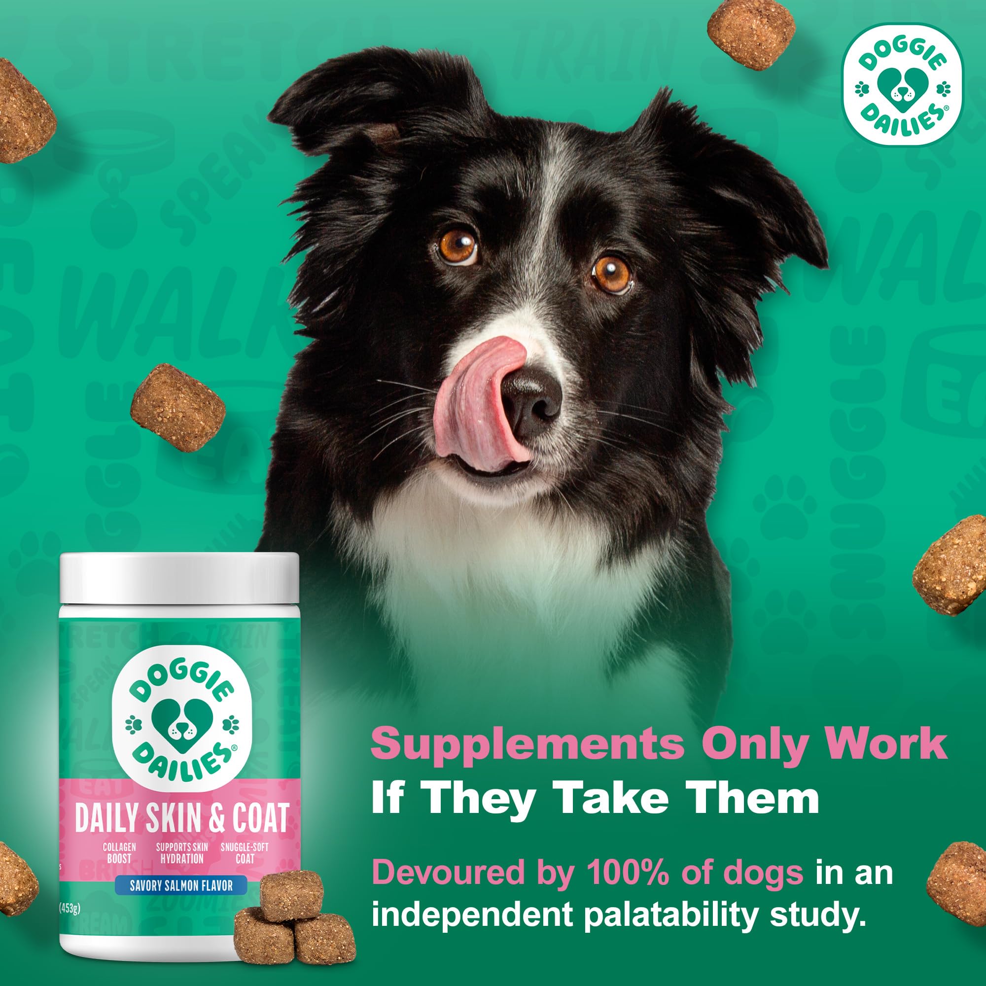 Doggie Dailies: collagène triple source pour le pelage et les articulations.