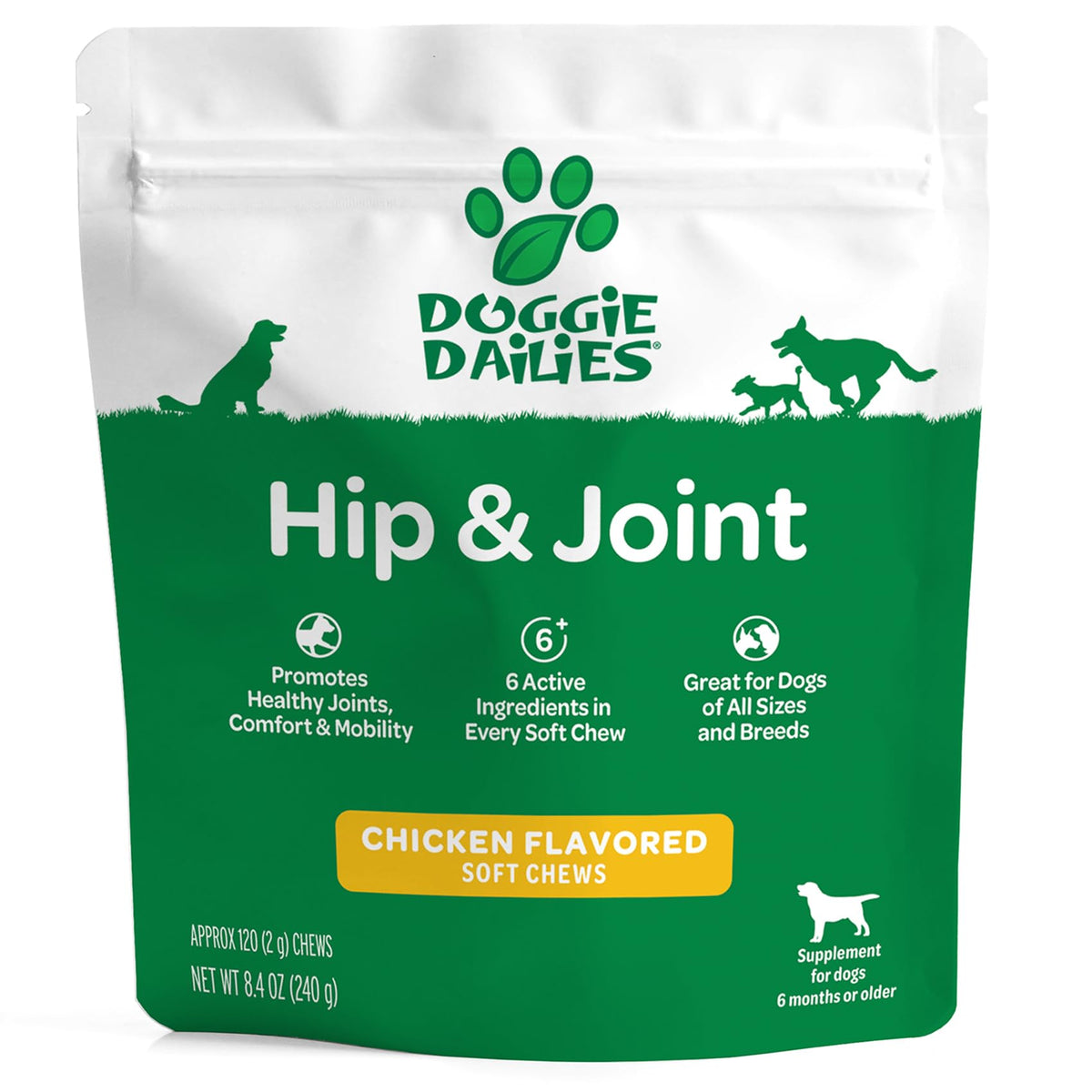 Doggie Dailies Glucosamine – emballage visible pour faciliter l’achat