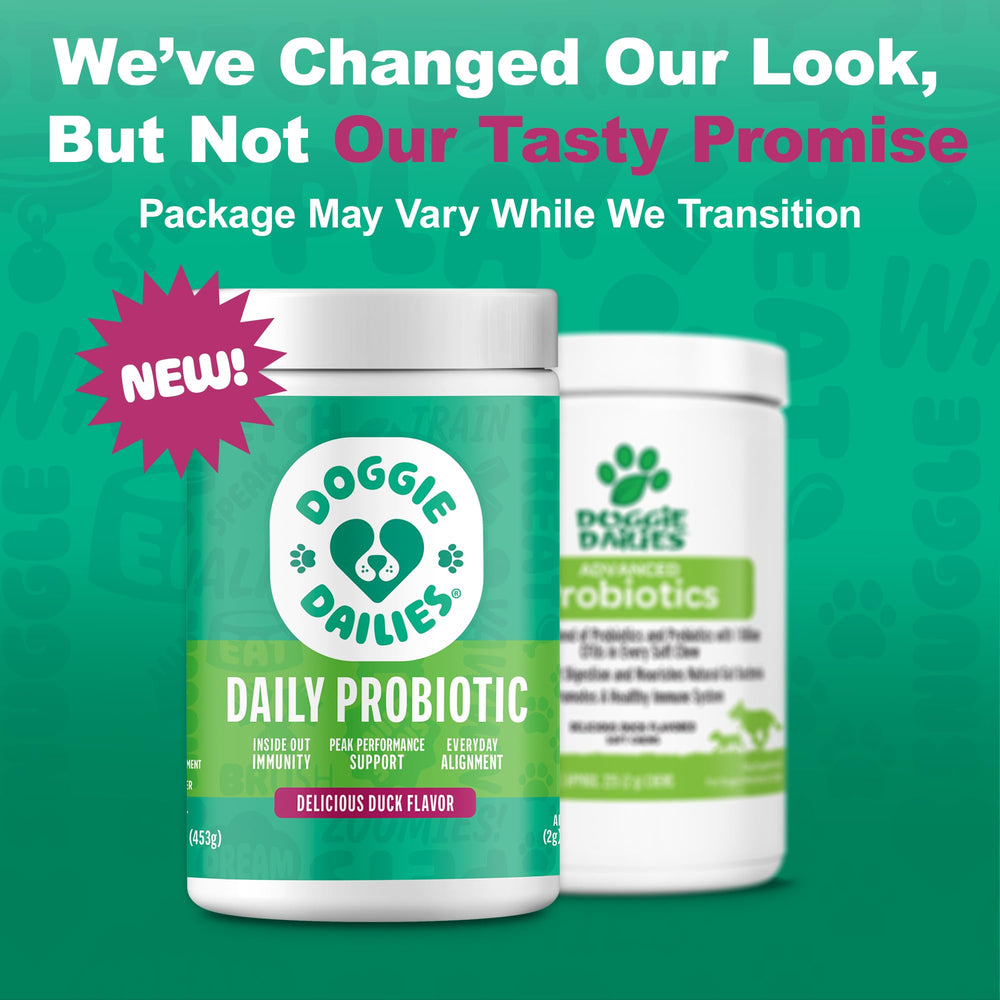 Doggie Dailies Probiotiques texture douce, administration facilitée lors des repas.