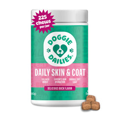 Doggie Dailies saumon huile flacon et pelage brillant