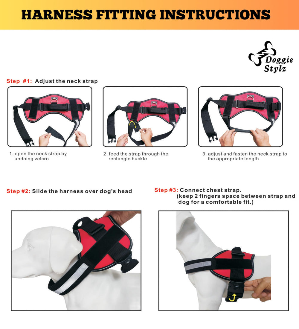 Harnais Doggie Stylz taille XXL adapté aux chiens de grande taille