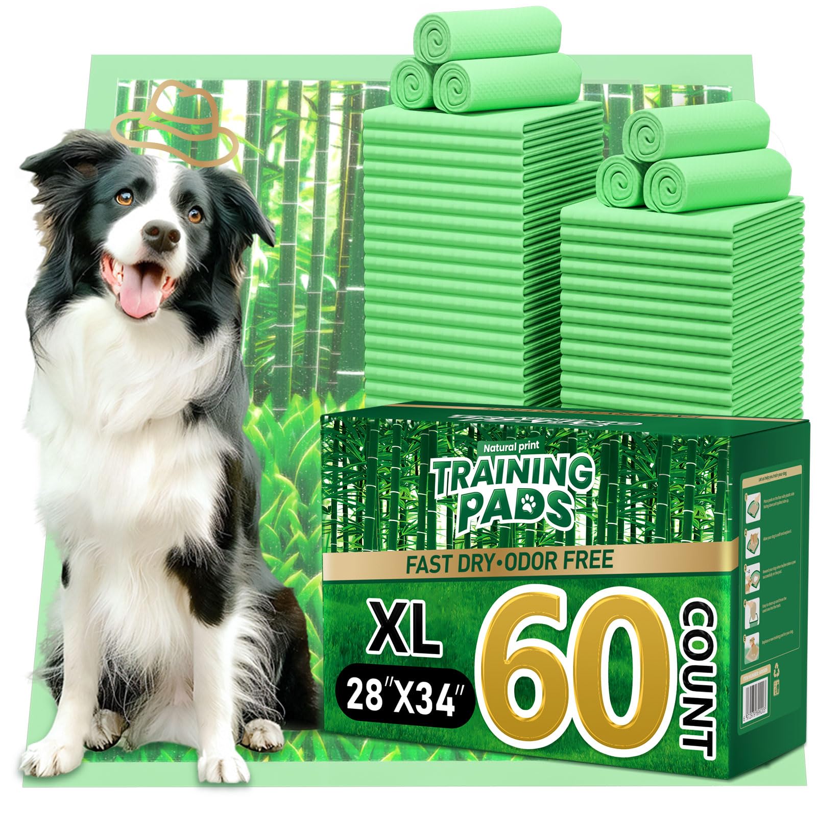 DOGGO DOUG tapis-puppy-xl motif bambou, douceur et confort pendant l'entraînement.