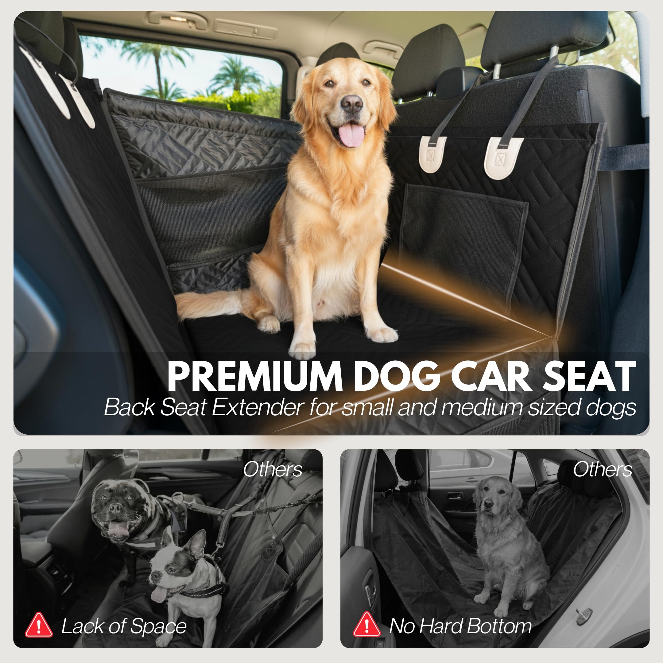 DOGGO Selection extension-siege-arriere, espace accru pour petits et moyens chiens.