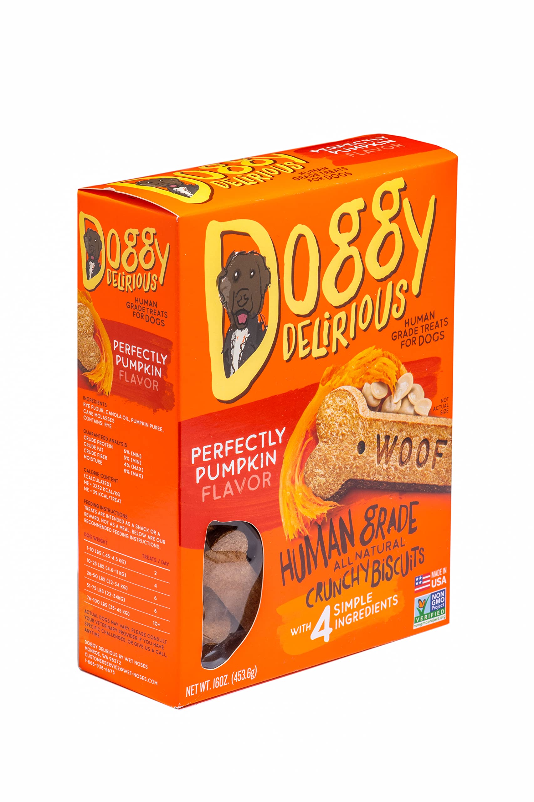 Doggy Delirious friandises crunchy citrouille, snack croustillant pour chiens gourmands.