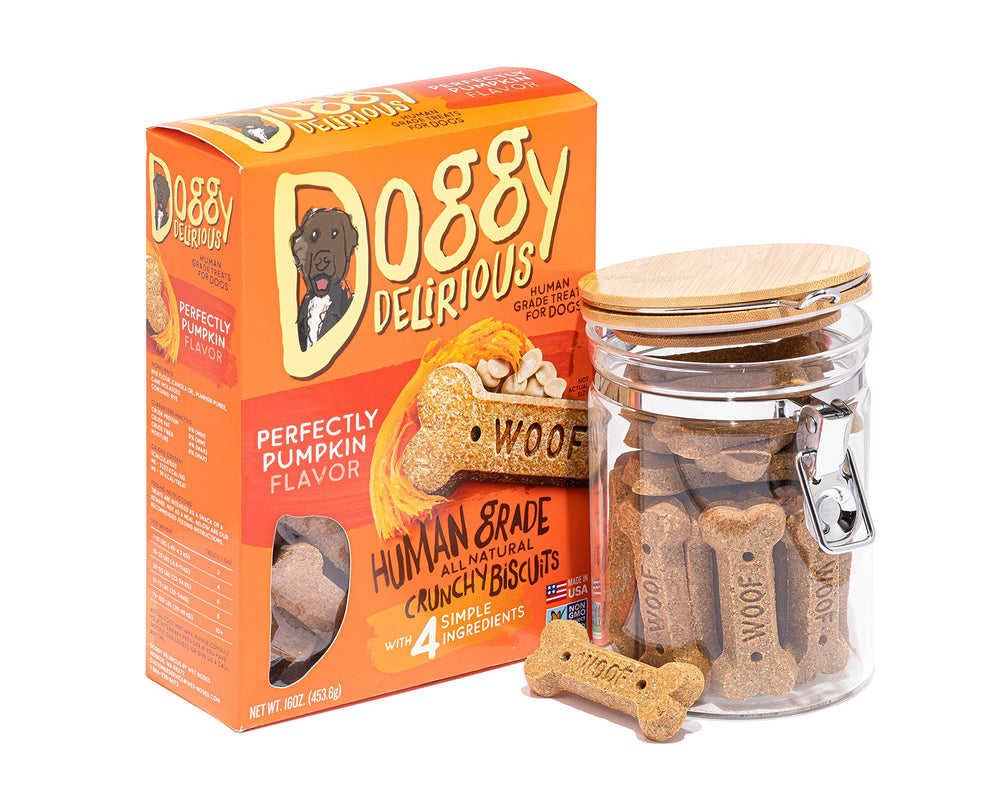 Doggy Delirious friandises crunchy patate douce, option sans céréales pour chiens sensibles.
