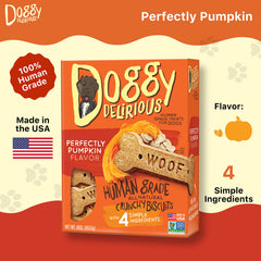 Doggy Delirious friandises crunch sans céréales, saveur beurre de cacahuète, idéal pour tout chien.