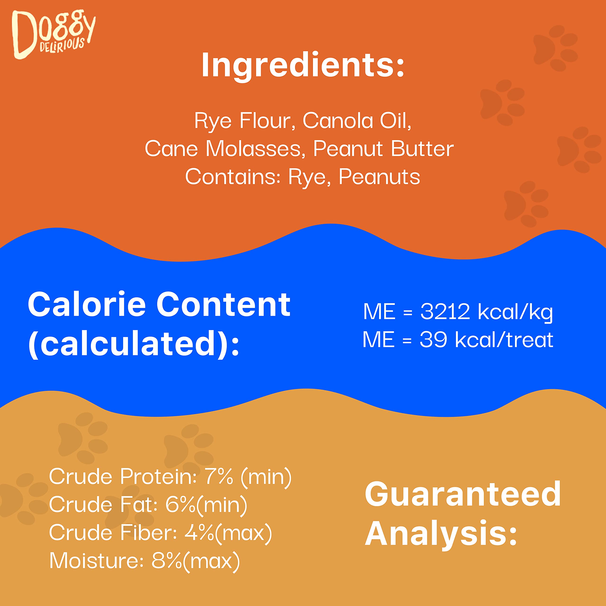 Snack délicieux Doggy Delirious au beurre de cacahuète pour sorties et jeux.