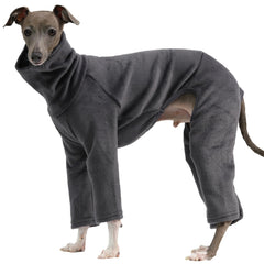 Doggystar col roulé pour lévrier italien—confort et chaleur dans le coloris charbon.