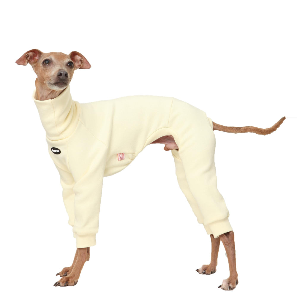 Vêtement Doggystar pour le lévrier italien, col roulé en molleton, confort chaud pour la promenade.