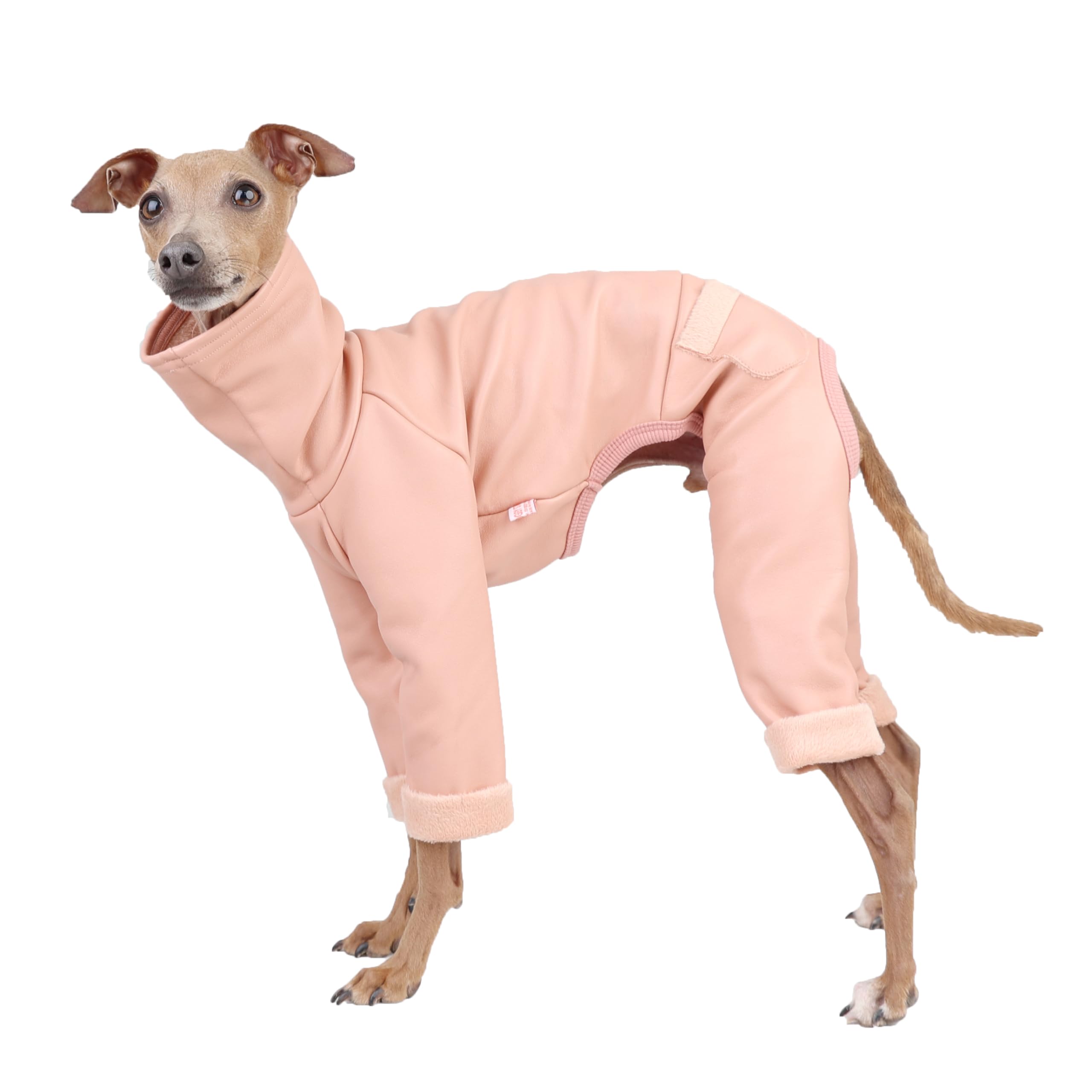DoggyStar manteau Lévrier Italien elastique rose offrant chaleur et aisance.