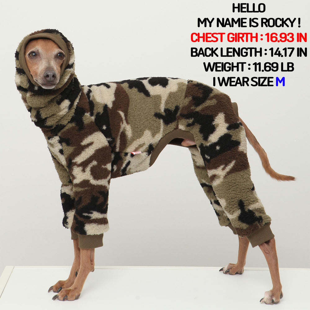 Veste polaire doggystar col roulé camouflage vert, facile à enfiler et retirer.