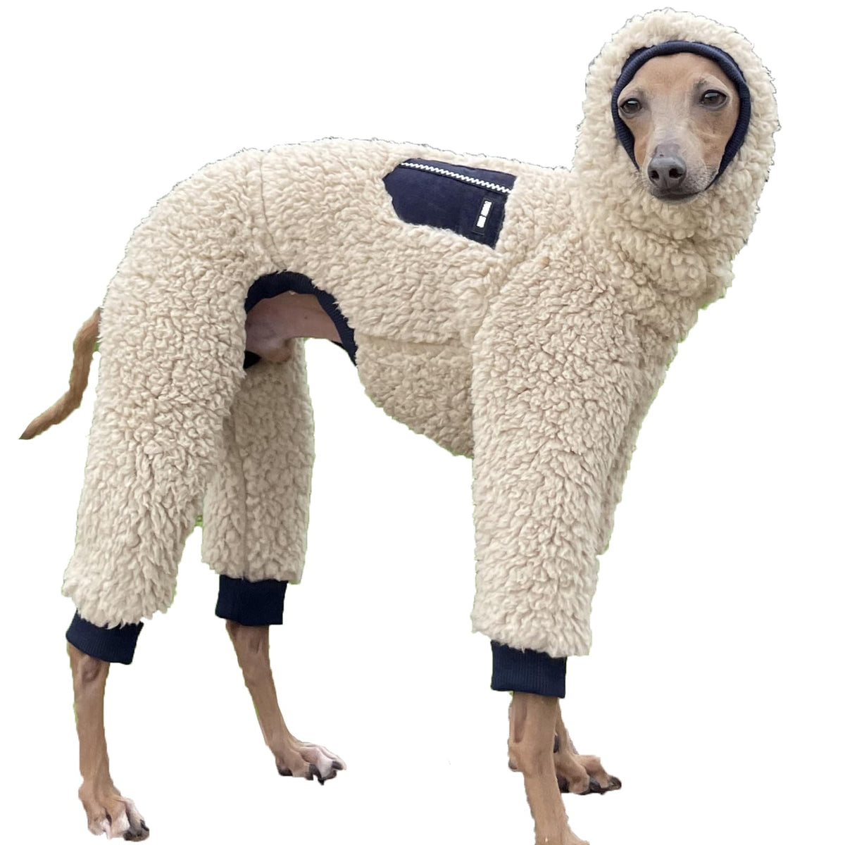 Doggystar pull col roulé polaire — vue face, chaleur idéale pour iggy.