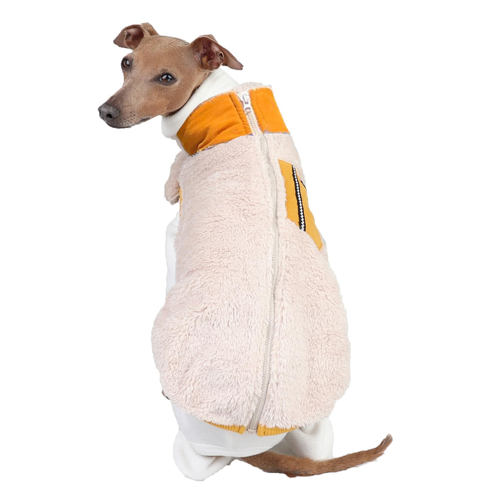 doggystar pull zippé chaud moutarde pour lévrier italien – facilité d’enfilage et confort