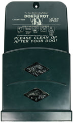 Distributeur Dogipot en vert forêt avec sacs inclus pour faciliter le ramassage.
