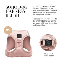 Harnais SoHo Dogistry, vue arrière, répartition du poids sécurisée pendant la marche.