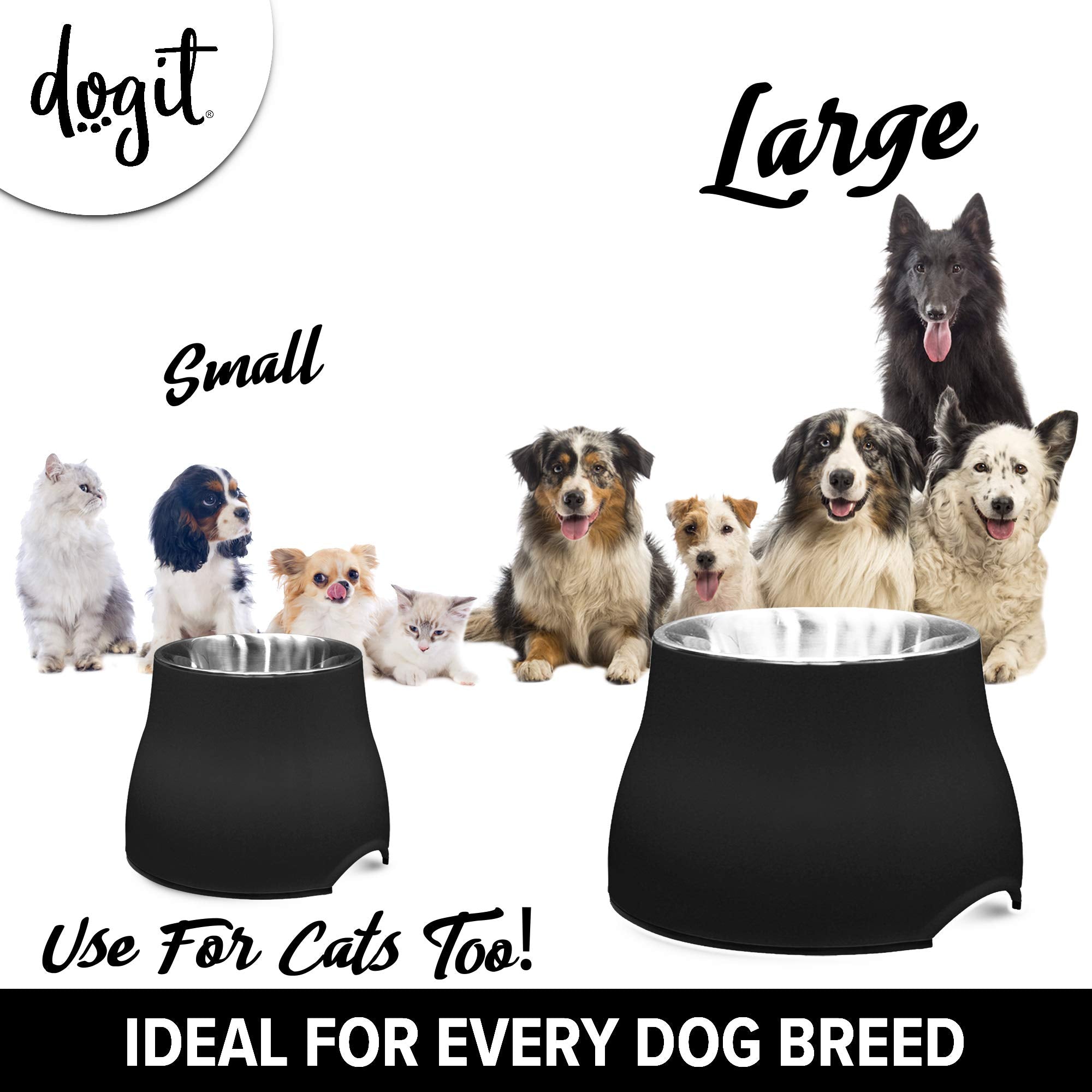 Bol Dogit élevé en acier inox, idéal pour grandes races.