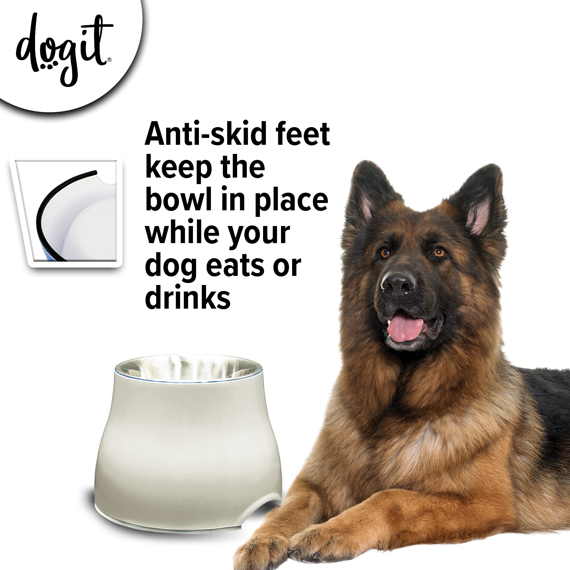 Dogit bol inox démonté : insert inox amovible et facile a nettoyer