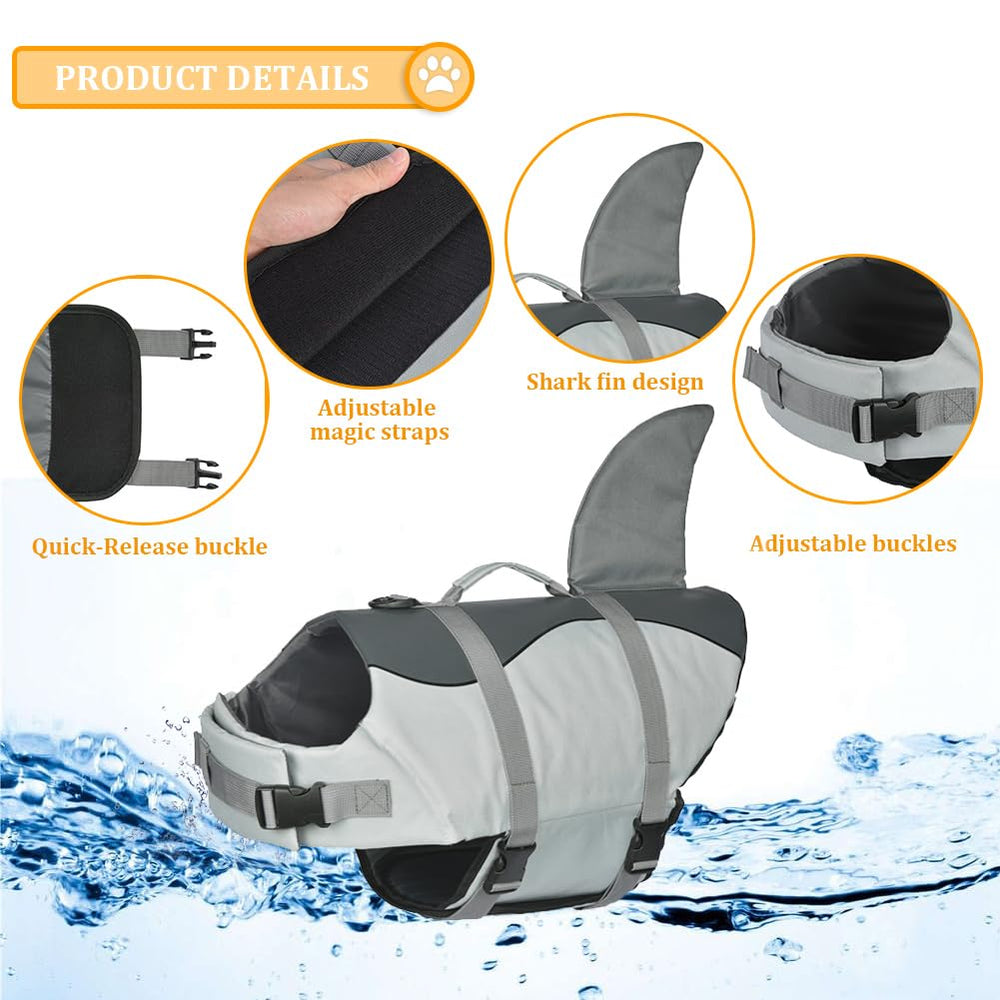 Doglay gilet de vie chien réquin – mousse flottante pour un soutien confortable