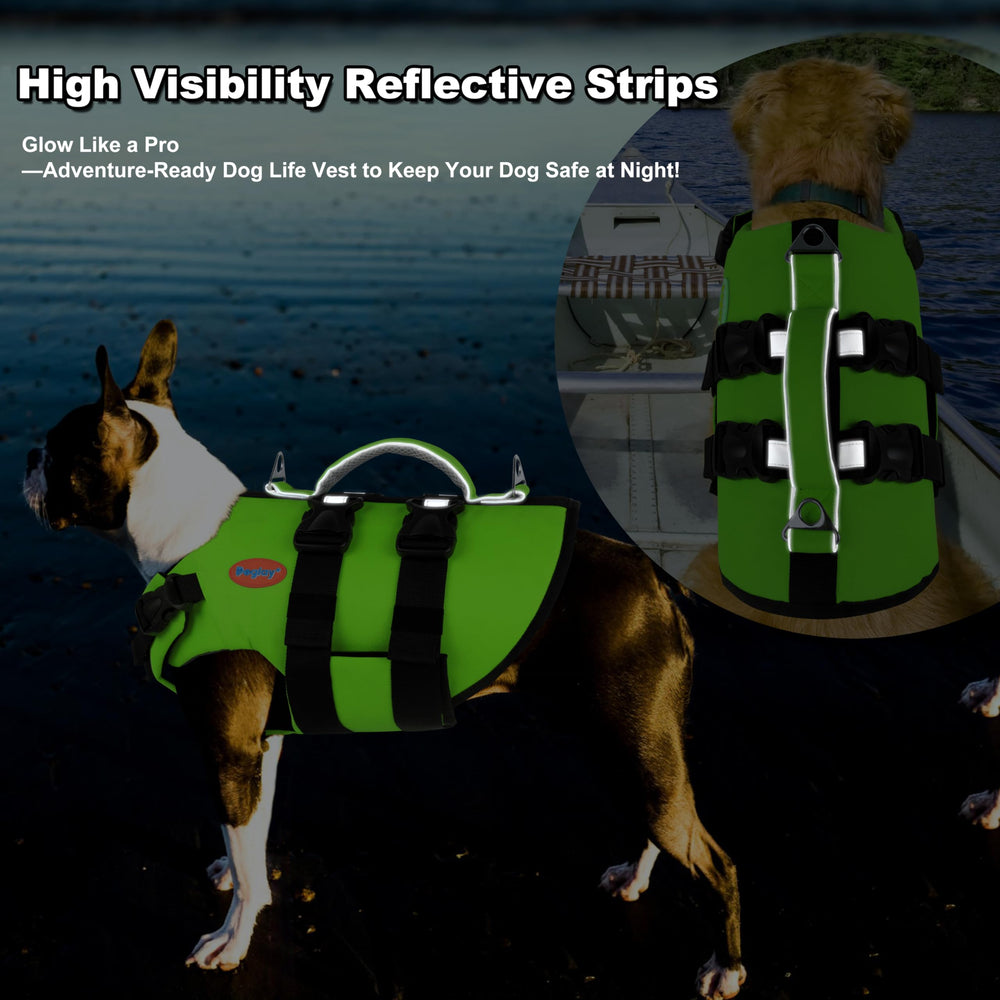 Doglay gilet haute visibilité avec sangles réfléchissantes.