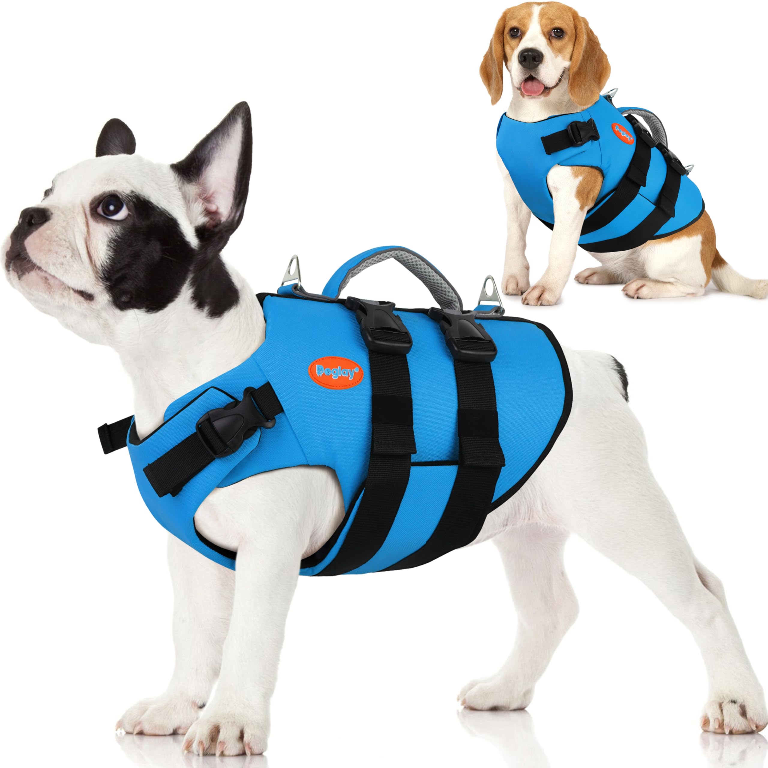 Doglay gilet nage chien en néoprène, aperçu avant, confort et flottabilité.