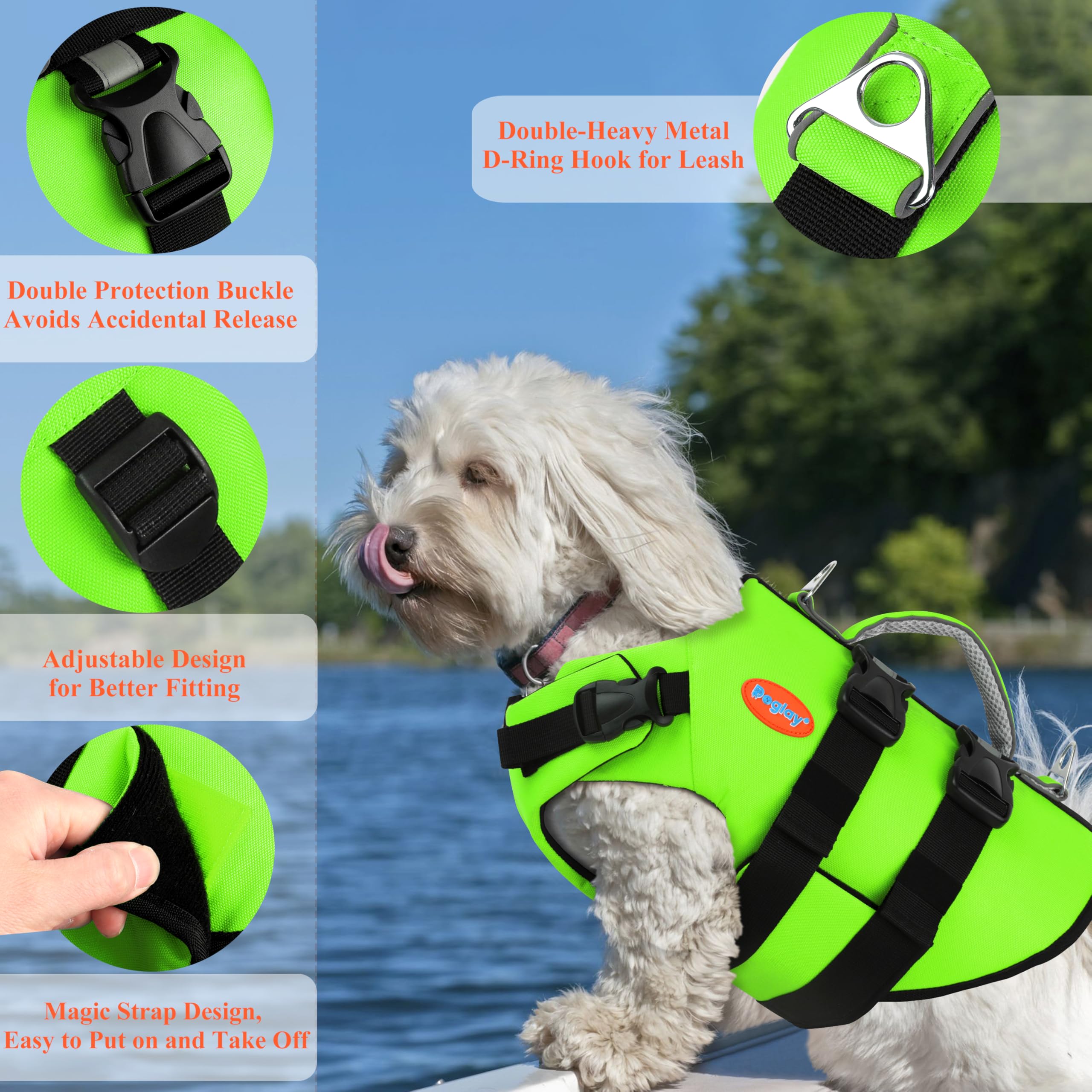 Doglay gilet avec poignée de sauvetage, aide à soulever le chien.