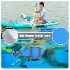 Doglay gilet sauvetage bandes-reflechissantes améliore la visibilité jour et nuit.