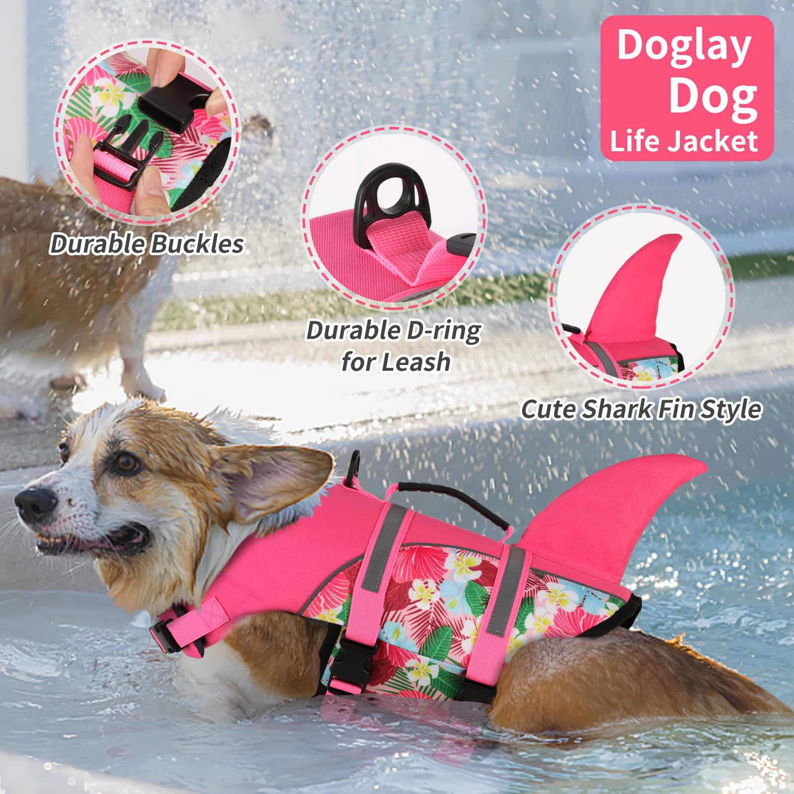 Doglay gilet sauvetage chien avec anse de secours pour secourir facilement