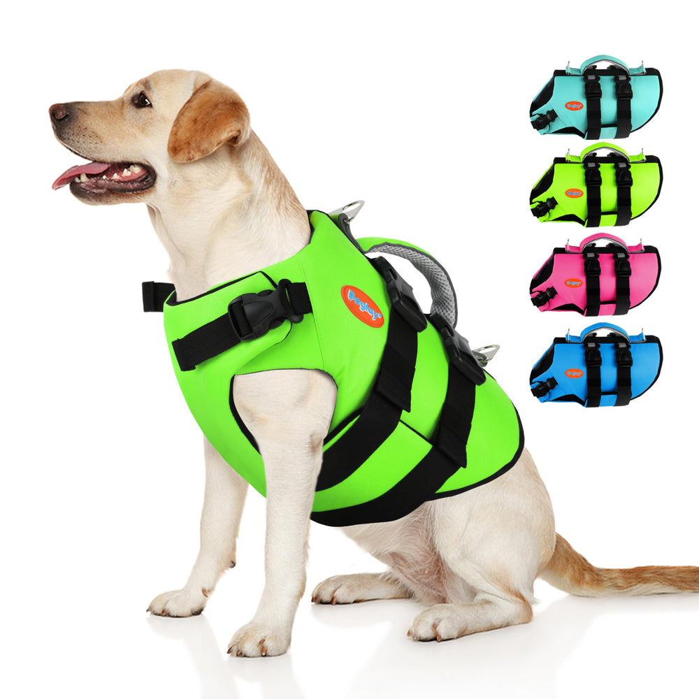 Doglay gilet de sauvetage chien bleu, haute flottabilité adaptée à la natation.