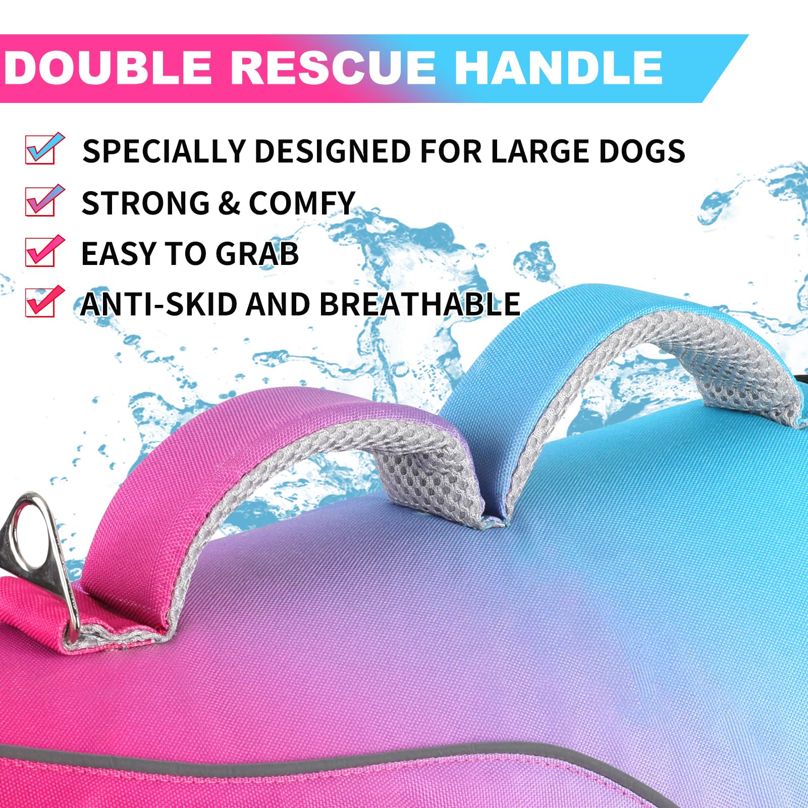 Doglay gilet sauvetage chien dos-mesh pour confort prolonge.