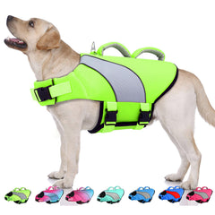 Gilet Doglay de sauvetage pour chien, vue frontale avec poignée simple pour un sauvetage rapide.