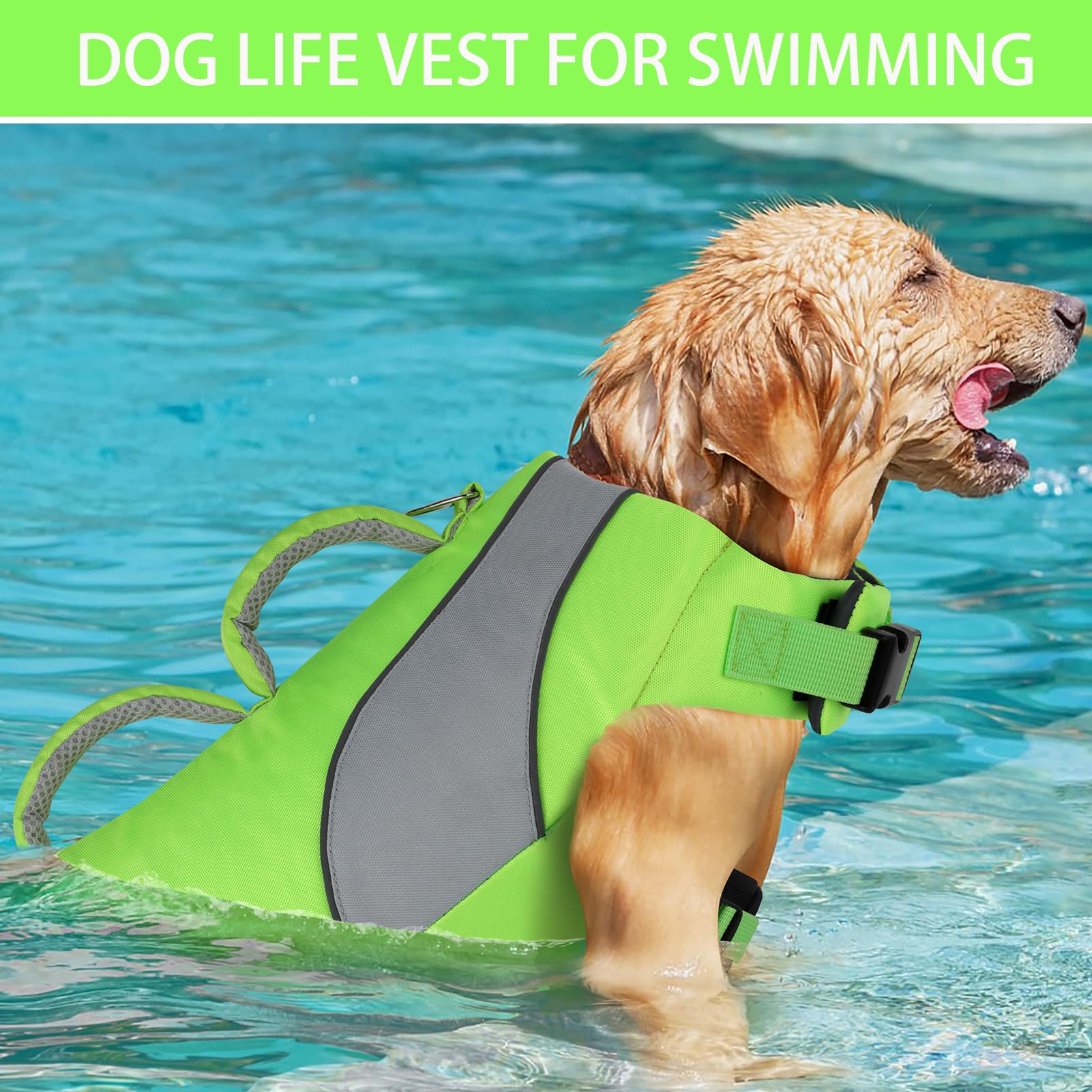 Gilet Doglay affichant des bandes réfléchissantes pour une meilleure visibilité en eau.