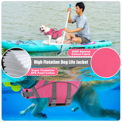 Doglay gilet sauvetage chien, bandes réfléchissantes pour jour et nuit.
