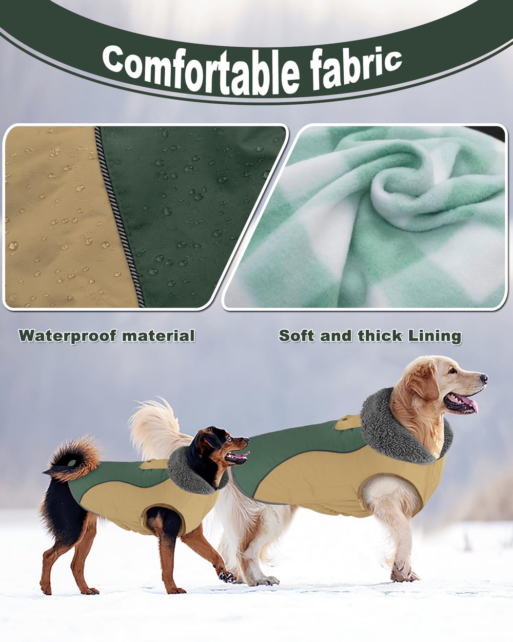 Doglay manteau chien avec trou harnais pratique lors des promenades.