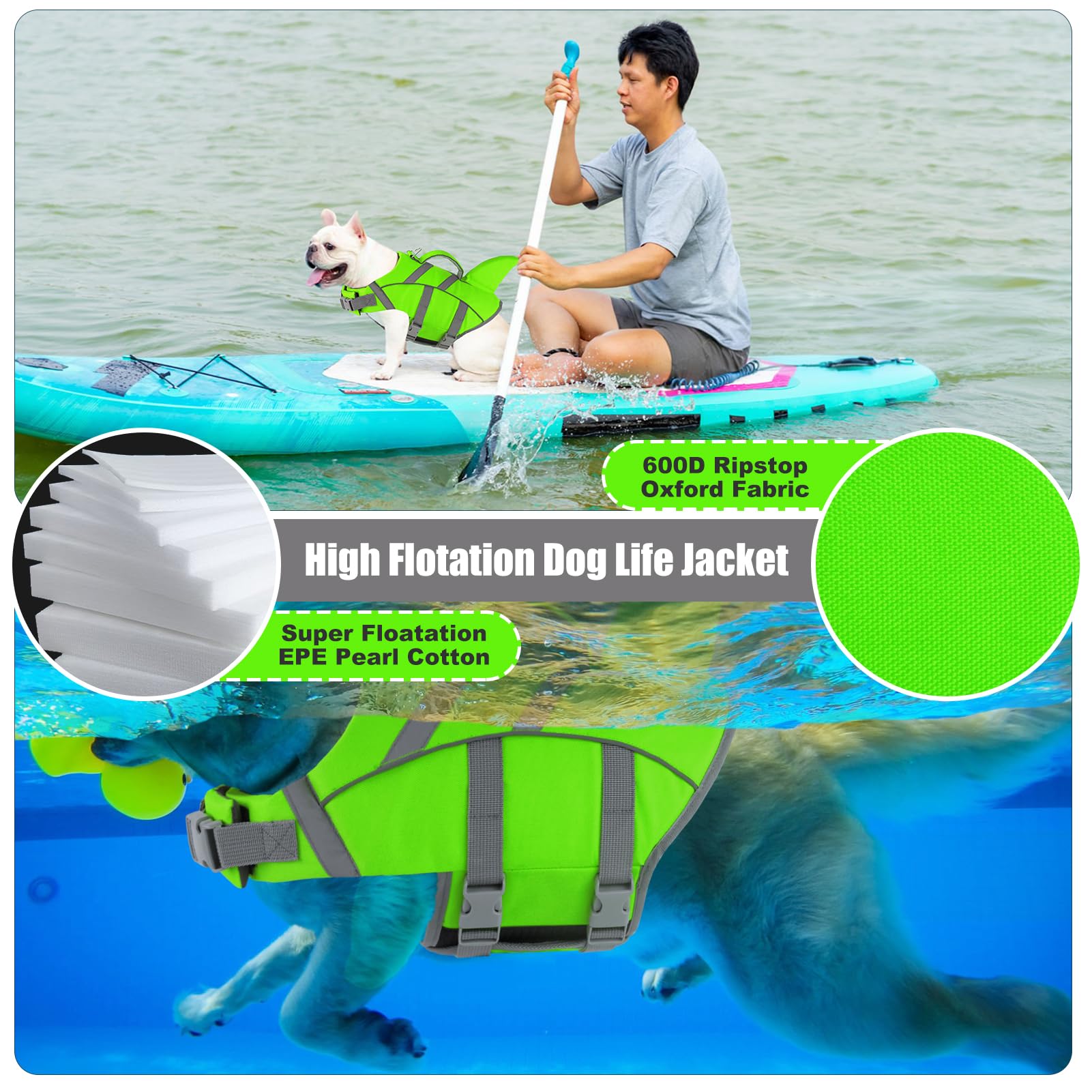Doglay gilet chien rayures-reflechissantes pour visibilite jour et nuit