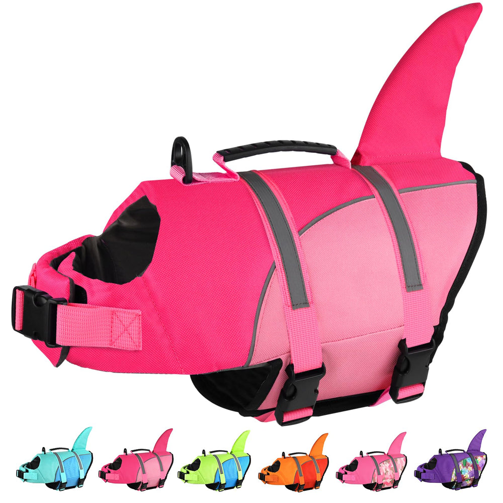 Doglay veste sauvetage requin avant : repérez rapidement votre chien grâce au motif requin.