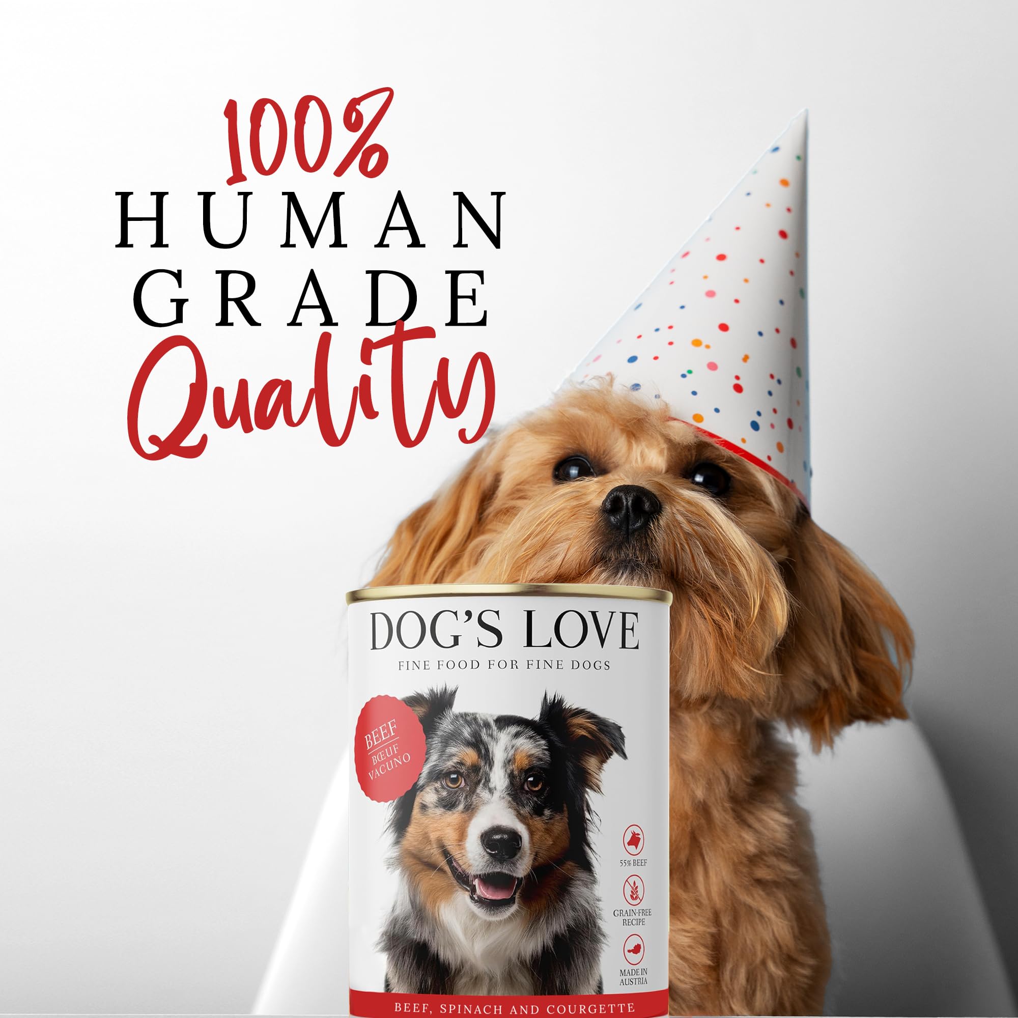 Nourriture DOG'S LOVE sans céréales, estomac potentiellement plus serein
