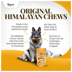Dogsee Himalayan Yak Chews au curcuma — gros plan sur la texture ferme.