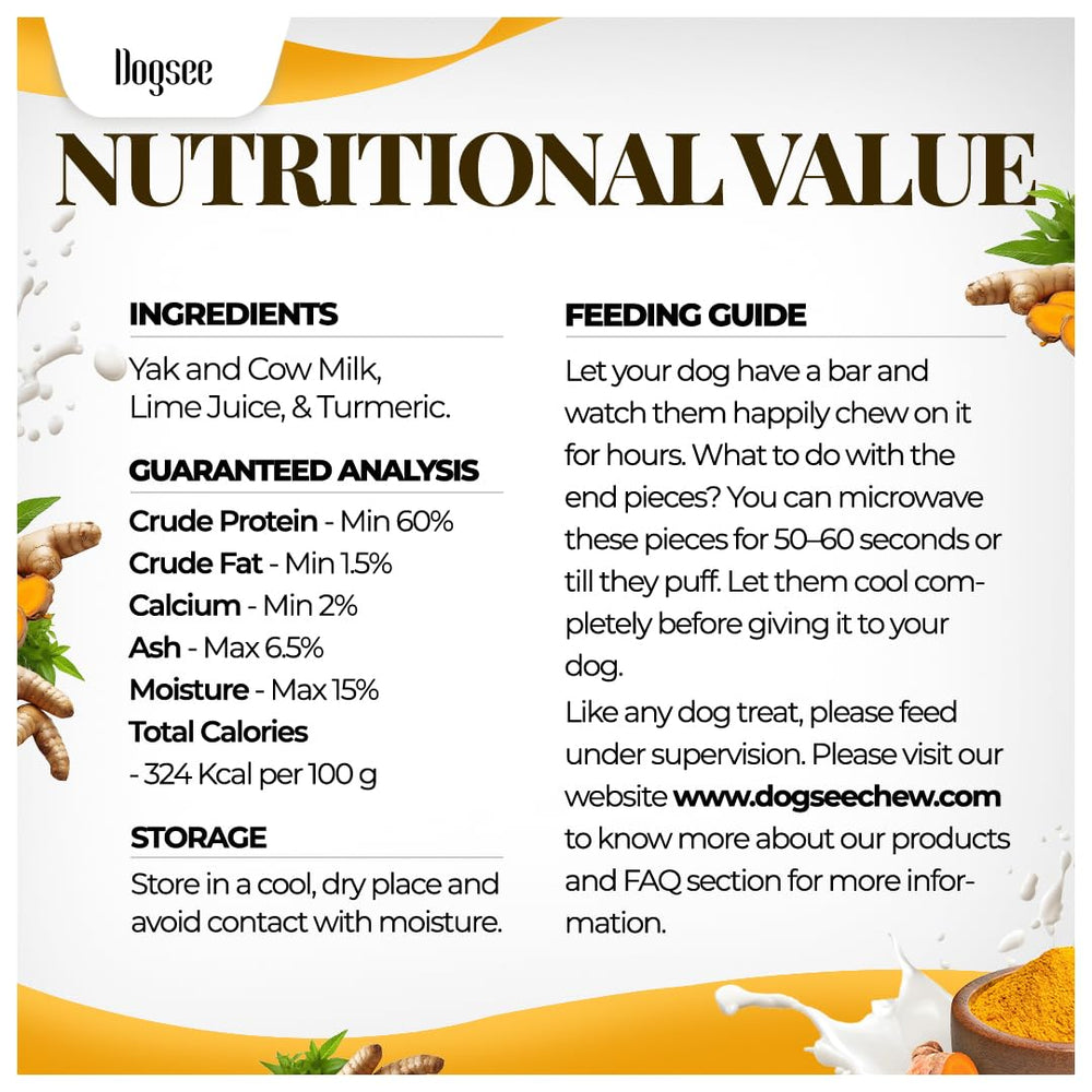 Dogsee Himalayan Yak Chews au curcuma — stockage facile et pratique.