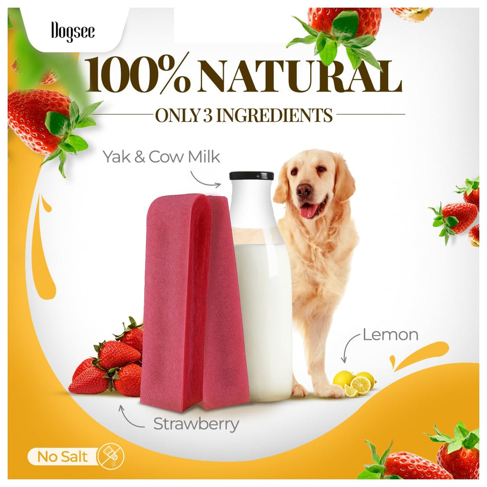 Morceau fraise Dogsee – friandise dentaire savoureuse pour chien