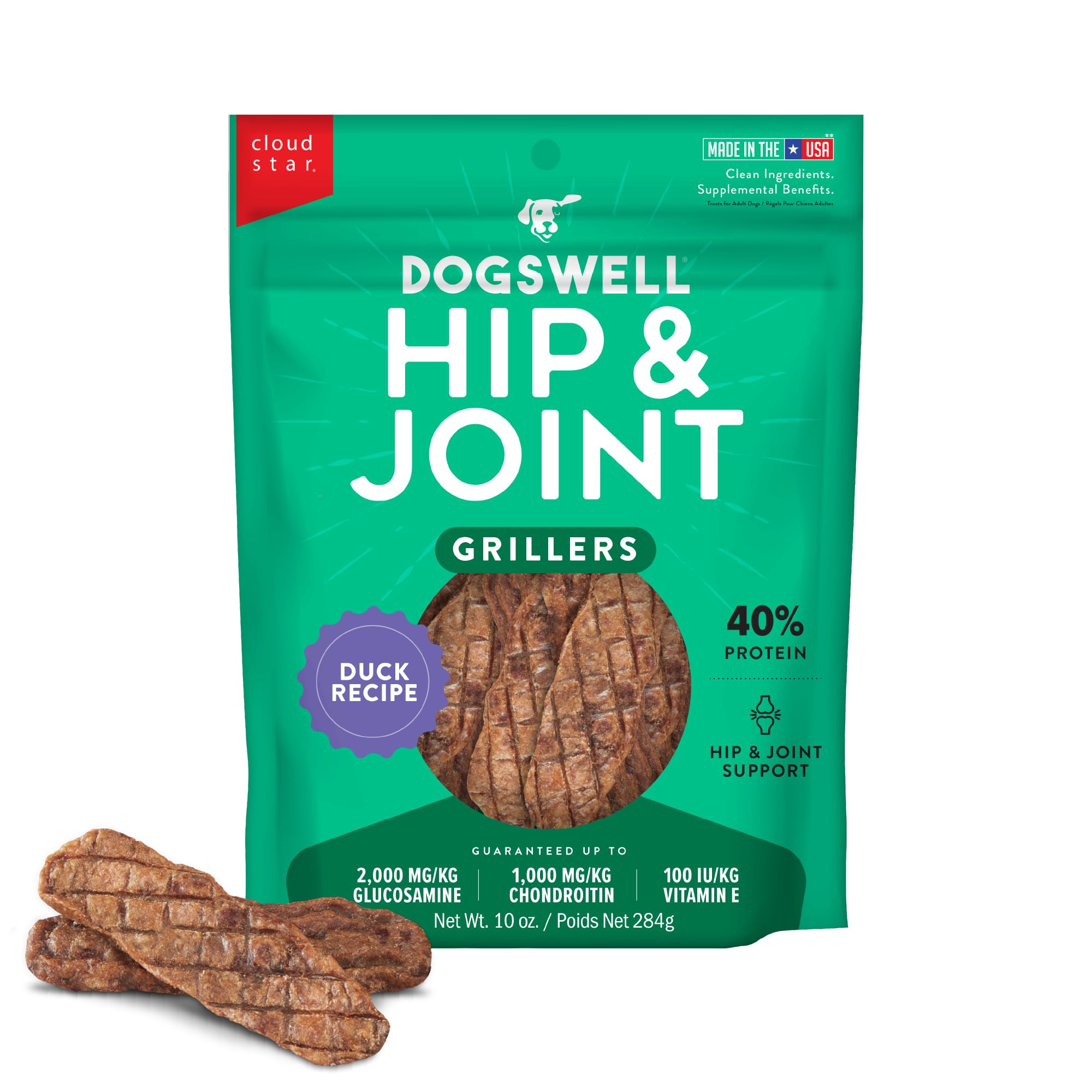 Dogswell Canard Grillers sac 10oz, récompense savoureuse pour chien actif et joueur