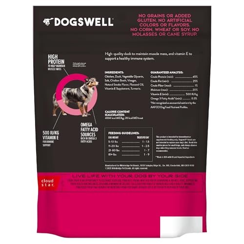 DOGSWELL Canard, premier ingrédient, friandise riche en protéines.