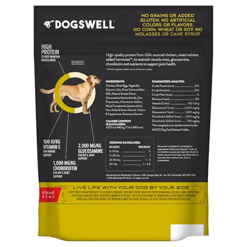 Dogswell Hip & Joint Grillers: texture douce et protéines élevées.