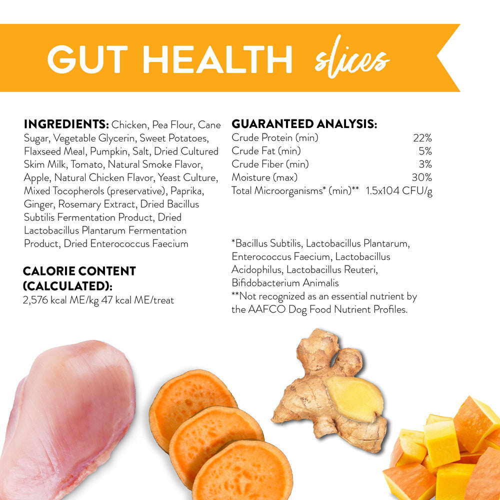 DOGSWELL Gut Health Slices - texture des tranches visible et appétissante
