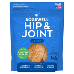 DOGSWELL Jerky articulations poulet emballage: friandise pratique pour chiens actifs.