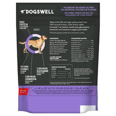 DOGSWELL poulet comme premier ingrédient, saveur naturelle que les chiens adorent.