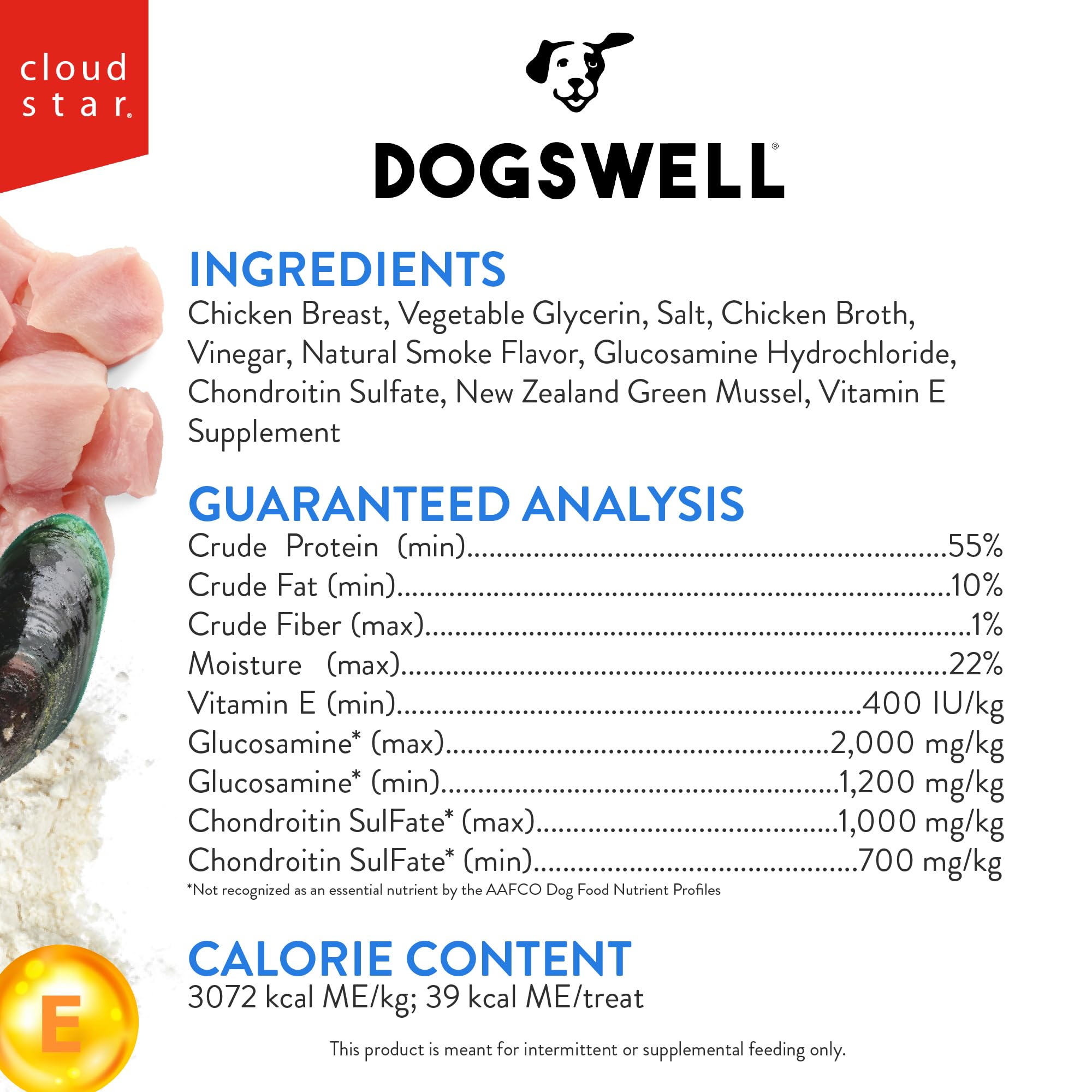 DOGSWELL premier ingrédient poulet, protéine naturelle.