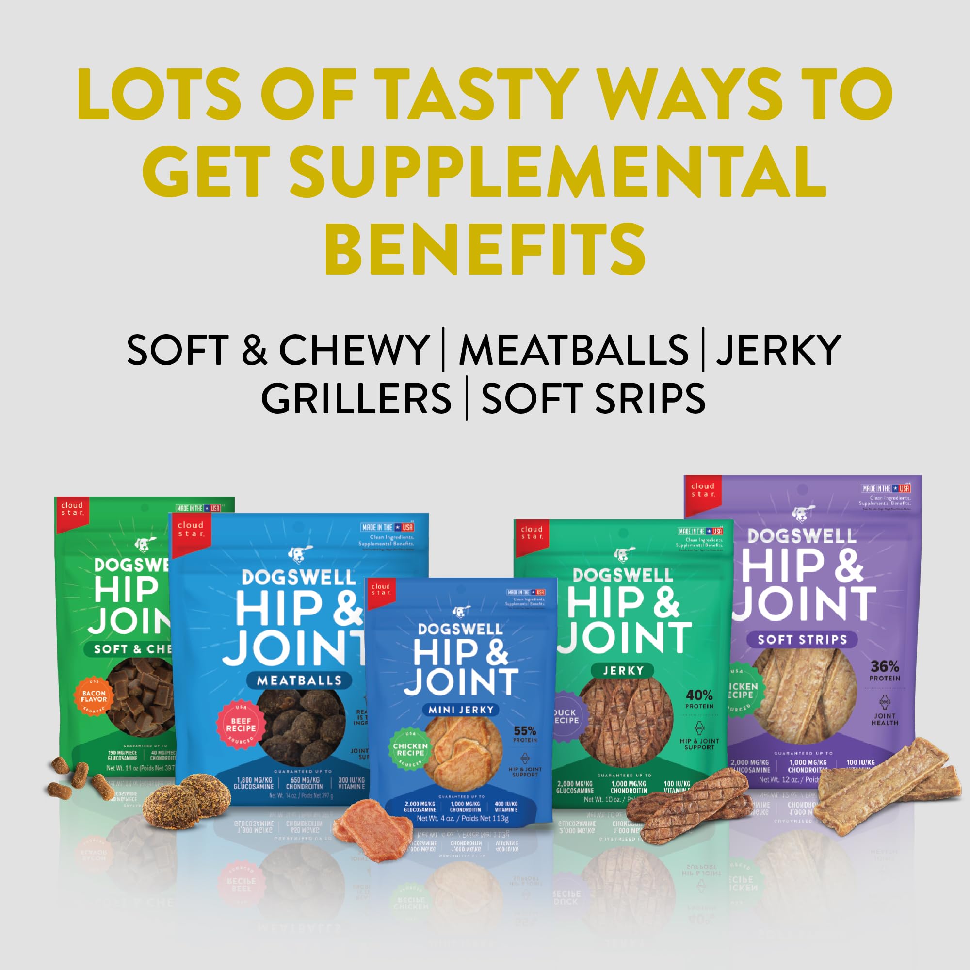 Dogswell Hip & Joint Grillers: sans céréales ni colorants artificiels.